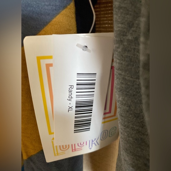 NWT 2 Lot LuLaRoe Randy Baseball Tees Leaves Stripes  Size XL - Picture 6 of 6